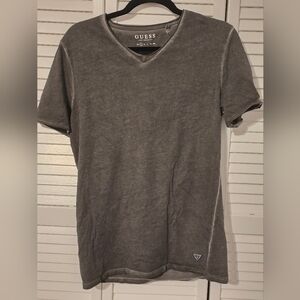 GUESS Los Angeles Gray V-Neck T-Shirt | Size Small | Soft Washed Look